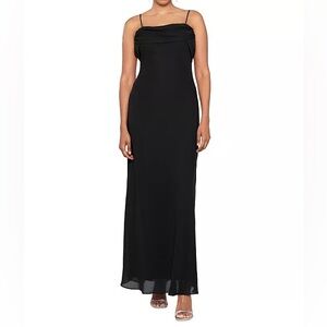 Betsy & Adam by Jas Lene Black Maxi dress Evening Gown Size 6 Petite